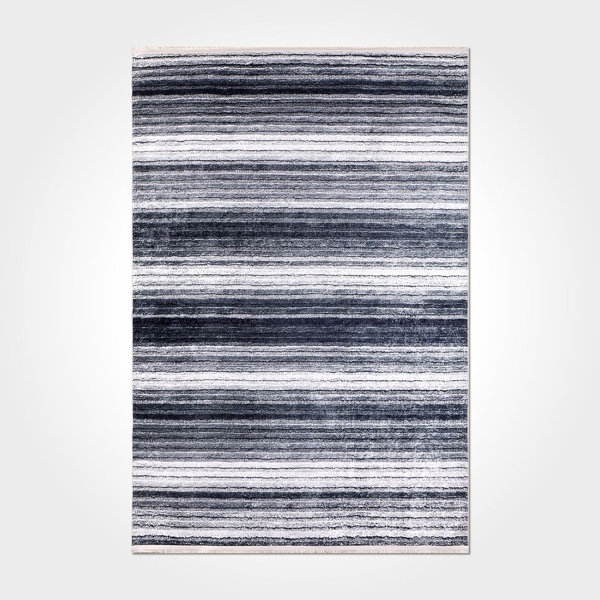 Breakwater Bay Naved Cotton Machine Washable Striped Rug Wayfair